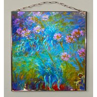 Claude Monet - Agapanthus I. Glasmalerei Und Druck Auf Leinwand | Canvas 280 G/M² Matt Print Art von Bohemiaimage