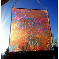 Claude Monet - Agapanthus Ii. Glasmalerei Und Druck Auf Leinwand. Canvas 280 G/M² | Matt. Print Art von Bohemiaimage