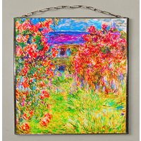 Claude Monet - Das Haus Unter Den Rosen. Glasmalerei Und Druck Auf Canvas.gift.present von Bohemiaimage