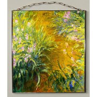Claude Monet - Der Weg Durch Die Iris.glasmalerei Und Druck Auf Leinwand | 280 G/M² Dicker LeinwandGeschenk.geschenk von Bohemiaimage