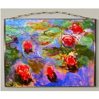 Claude Monet - Garten Bei Giverny. 1x Buntglas Und Druck Auf Leinwand. | Canvas 280 Gsm Matt.geschenk.geschenk., Vac Bis Okt. 7 von Bohemiaimage