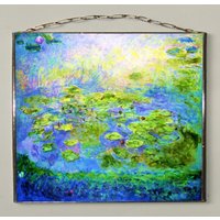 Claude Monet - Nymphéas | Waterliliés Glasmalerei Und Druck Auf Leinwand.gift.present von Bohemiaimage