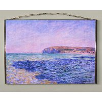 Claude Monet -Schatten Ans Meer. Die Klippen Von Pourville, Glasmalerei Und Druck Auf Leinwand. | Leinwand 280 G/Qm - Matt von Bohemiaimage