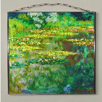 Claude Monet - Seerosen Teich, Glasmalerei.geschenk.geschenk von Bohemiaimage