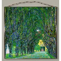 Gustav Klimt Allee Im Park Von Schloss Kammer. Glasmalerei Und Druck Auf Leinwand. "(Leinwand 280 G/M² | MattPreis Für Beides, Gefasst Bis 31.juli." von Bohemiaimage