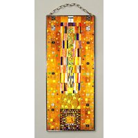Gustav Klimt - Pattern For The Stoclet Frieze.1x Glasmalerei Und 1x Druck Auf Leinwand. Jugendstil.geschenk.geschenk von Bohemiaimage