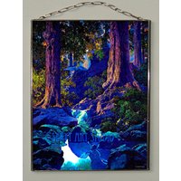 Maxfield Parrish "The Glen' Glasmalerei - Und Leinwanddruck von Bohemiaimage