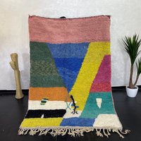 Handgefertigter Boujaad Teppich Berber Schafwolle Teppich, Boho Rot | 22 X 15 cm von Bohemiamarrakech