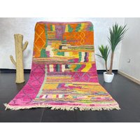 Handgefertigter Boujaad Wollteppich Bunter Abstrakter Berber Teppich | 2, 5 X 1, 5 Meter Handgefertigter Boujaad Wollteppich Bunter Abstrakter Berber Teppich | 2, 5 X 1, 5 Meter von Bohemiamarrakech