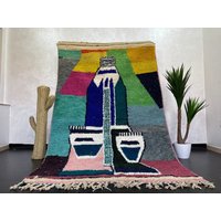 Handgefertigter Boujad Teppich Bunter Berber Teppich, 250 X 150 cm von Bohemiamarrakech