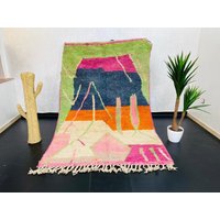 Handgewebter Berber Teppich Bunter Wollteppich Zanafi von Bohemiamarrakech