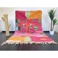 Lebendiger Abstrakter Boujaad Teppich 23 X 15 cm, Handgefertigter Berber Wollteppich Lebendiger Abstrakter Boujaad Teppich 23 X 15 cm, Handgefertigter Berber Wollteppich von Bohemiamarrakech