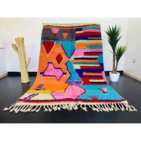 Vintage Berber Teppich Handgefertigter Boujad Wollteppich Aus Marokko von Bohemiamarrakech