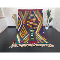Vintage Boujad Teppich 26 X 15 cm, Abstrakter Berber Teppich von Bohemiamarrakech