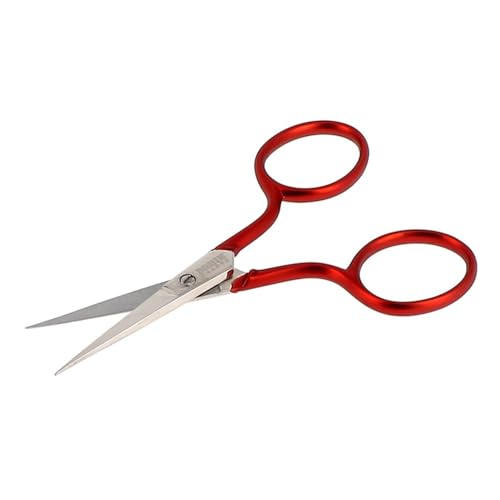 BOHIN France Weichen Berühren Stickschere - Feine und Scharfe Klingen, Rutschfeste Schere für Häkel- oder Stickereiprojekte, Rot, 9cm - 1 Stück von Bohin