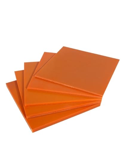 Orangerote elektrische Holzplatte, Isoliergummi-Holzplatte, Dicke 2/3/4/5/6/8 mm, elektrisches Schnitz-Isoliermaterial, 1/2/3 Stück(400 * 400 * 2mm 1piece) von BohjuneCR