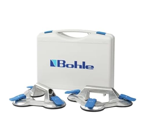 Veribor® Aluminium 3-Kopf Saugheber im Set Serie 2021 BO S3.021 - Nachfolger vom BOS3.0BL Kipphebelsauger VERIBOR blue line 3-Kopf Saugheber-Set, 2 Stück in praktischen Transportkoffer von Bohle