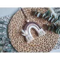 Regenbogen Makramee Mit Trockenblumen Personalisiert | Türschild Kinderzimmer Geschenk Taufe Name Wandbehang von Boho4Kids