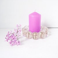 Midmod Bubbleglas Leuchter, Glas Kerzenständer Rund, Vintage Glasleuchter Kugeln. Mid-Century Modern Designobjekt, 60Er 70Er Jahre Op Art von BohoBattista