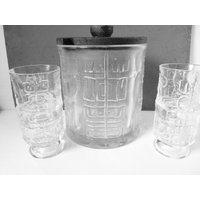 Midmod Sommerwein Punsch Bowle Set Scandi Design, Tassen Gläser Gefäß, Mid-Century Glas Teak Sangria Boho Buffet Barware Barkeeper von BohoBattista