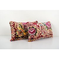 Gedeckte Farbe Antik Teppich Kissen, Verblasst Unikat Lang Weiche Lumbar Bezug, Bettwäsche Kissen Sofa Couch 14" X 22" von BohoGiftsStore