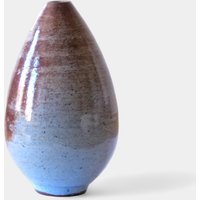 Seltene Vintage Keramikvase in Braun Und Blau Aus Den 60Er Jahren von BohoNmore