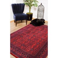 Großer Roter Teppich Im Belutsch Afgan Stil, Mit Stammes - Vintage Muster, Läufer, Für Wohnzimmer von BohoVintageRug