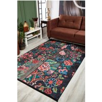 Karabagh Teppich, Teppich Für Wohnzimmer, Patchwork Schwarzer Vintage Stil Türkisch, Stammes-Stil, Schöner Schlafzimmer von BohoVintageRug