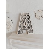 Rattan Buchstabe Aus Holz | Personalisierte Kinderzimmer Deko Boho Türschild Alphabet Geschenk Geburt & Taufe Rattan Buchstabe Aus Holz | Personalisierte Kinderzimmer Deko Boho Türschild Alphabet Geschenk Geburt & Taufe von BohoWildflowerVibes
