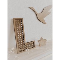 Rattan Buchstabe Aus Holz Nussbraun | Personalisierte Kinderzimmer Deko Boho Türschild Alphabet Geschenk Geburt & Taufe Rattan Buchstabe Aus Holz Nussbraun | Personalisierte Kinderzimmer Deko Boho Türschild Alphabet Geschenk Geburt & Taufe von BohoWildflowerVibes