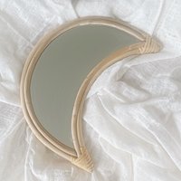 Timber Moon Spiegel Aus Holz Boho Coastal Homewares Luna Wandbehang von BohoartisanStudio