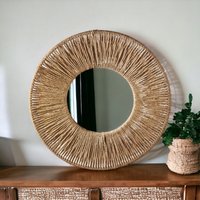 Großer Jutespiegel, Jute-Wandbehang-Spiegel, Muttertagsgeschenk, Schlafzimmerdekorgeschenk, Boho-Spiegel, Schneller Versand | 1-3 Tage von Boholivingdecor