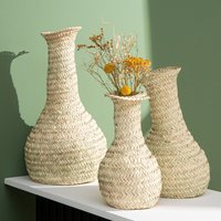 Dekorative Vase Aus Natürlichem Korbgeflecht von BohomeLiving