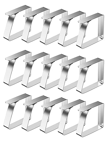 Bohoray 16 Stück Tischdeckenklammern Outdoor,Edelstahl Tischklammern für Gartentische,Tischtuchklammern,Tischdeckenhalter Draußen,Tischtuch Klein Klemme Clips,Tischdeckenklammern für Biertische(5×4cm) von Bohoray