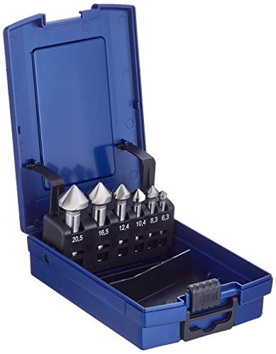 BOHRCRAFT 17001330006 Kegelsenker Set HSS-G in ABS-Box KS6-K 6-teilig, 6 Stück Durchmesser 6,3-20,5 mm, Blau, silber von Bohrcraft