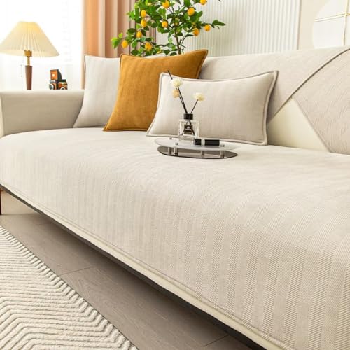 BohrenCL Sofa Überzug, Chenille Sofabezug 1/2/3/4 Sitzer, Sofaüberwurf, Sofadecken Für Sitzfläche, Sofadecke rutschfest, L Form Sofa Couch überzug Ecksofa von BohrenCL