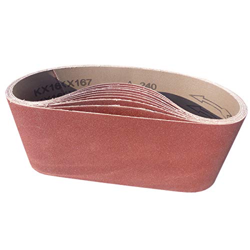 10 Stück Schleifbänder 100mm x 610mm Korn P100 Gewebe Schleifbänder Schleifband Gewebebänder Bandschleifer BOHRFUX von Bohrfux