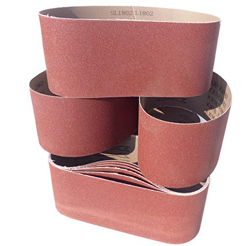 10 Stück Schleifbänder 100mm x 610mm Korn P80 Gewebe Schleifbänder Schleifband Gewebebänder Bandschleifer BOHRFUX von Bohrfux