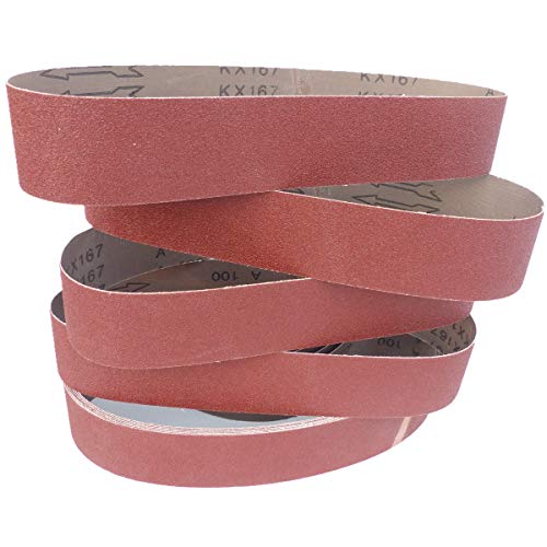 10 Stück Schleifbänder 50mm x 686mm Korn P180 Gewebe Schleifbänder Schleifband Gewebebänder Bandschleifer BOHRFUX von Bohrfux