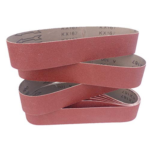 10 Stück Schleifbänder 50mm x 686mm Korn P60 Gewebe Schleifbänder Schleifband Gewebebänder Bandschleifer BOHRFUX von Bohrfux