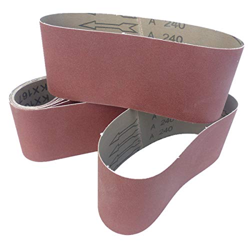 10 Stück Schleifbänder 75mm x 457mm Korn P240 Gewebe Schleifbänder Schleifband Gewebebänder Bandschleifer BOHRFUX von Bohrfux