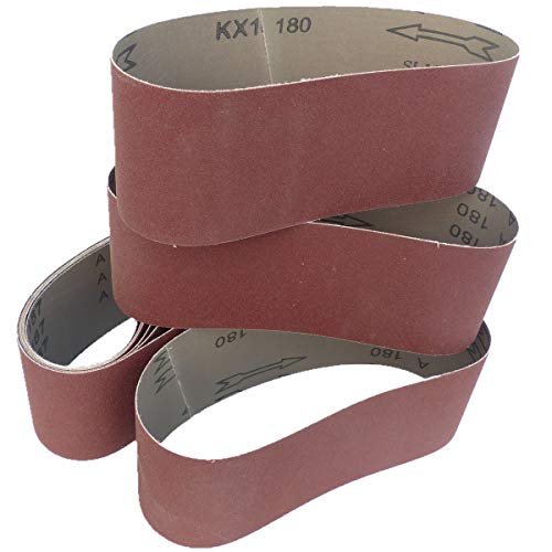 10 Stück Schleifbänder 75mm x 510mm Korn P80 Gewebe Schleifbänder Schleifband Gewebebänder Bandschleifer BOHRFUX von Bohrfux