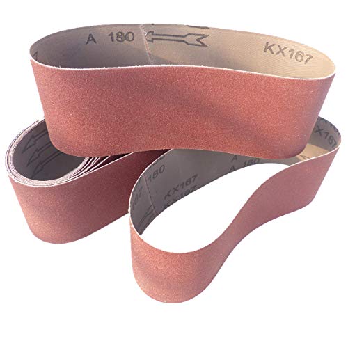 10 Stück Schleifbänder 75mm x 533mm Korn P100 Gewebe Schleifbänder Schleifband Gewebebänder Bandschleifer BOHRFUX von Bohrfux