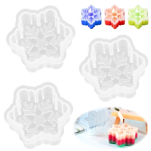 3 Stück Schneeflocke Kerzenform Silikonform Schneeflocke Seifenform Silikon Kerzengießform 3D Schneeflocke DIY Harz Formen Weihnachten Kerzen Gießform Weihnachten Epoxidharz Silikonform Handwerk 3 Stück Schneeflocke Kerzenform Silikonform Schneeflocke Seifenform Silikon Kerzengießform 3D Schneeflocke DIY Harz Formen Weihnachten Kerzen Gießform Weihnachten Epoxidharz Silikonform Handwerk von Bohrma