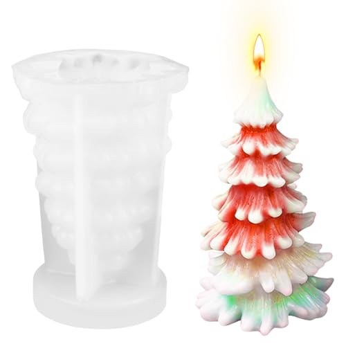 3D Kerzenform Weihnachtsbaum, Silikonform Kerzenform Weihnachten 3D DIY silikonform kerze Weihnachtsbaum Kerzen-Form für DIY Duftkerze, Weihnachts Seife, Weihnachten Handwerk Ornamente (009) von Bohrma