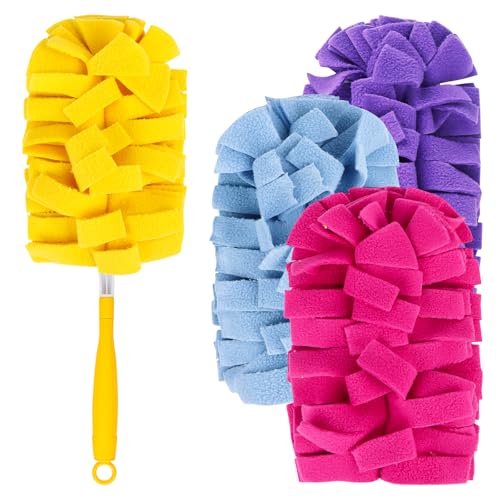 4 Pack Wiederverwendbar Staubmagnet Nachfüllpack Kompatibel mit Swiffer Staubmagnet XXL Swiffer Duster 360°Starter kit, Waschbar für Staubwedel, Duster Nachfüllpack von Bohrma