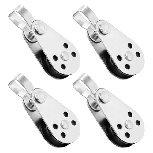4 Stück Umlenkrollen Für Seile, Umlenkrolle Klein, Flaschenzug 304 Edelstahl Umlenkrolle Block, Seilrolle Umlenkrolle Klein Geeignet Seilläufer Seilrolle-Umlenkrolle Für Segelboote Yachten Schiff von Bohrma