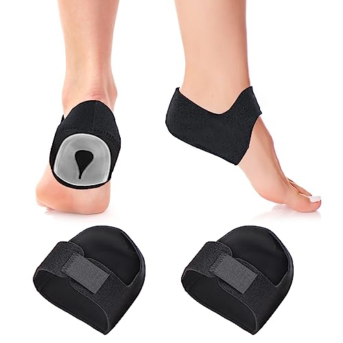 Fersenpolster Fersensporn Einlagen Gel Fersenschutz Silikon Pad Einlegesohlen Fersensporn Fersensporn Rutschfest Fersenpolster Fersensporn für Knochensporn Schmerzende (New Schwarz L) von Bohrma