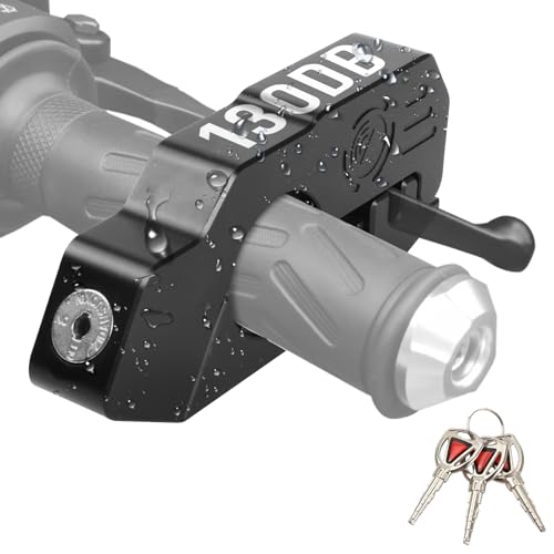 Motorrad Bremsschloss130db Alarm Diebstahlsicherung Motorrad Lenker Schloss, Aluminiumlegierung Bremshebelschloss mit 3 Schlüsseln für Motorräder, Roller, Geländefahrzeuge Motorrad Bremsschloss130db Alarm Diebstahlsicherung Motorrad Lenker Schloss, Aluminiumlegierung Bremshebelschloss mit 3 Schlüsseln für Motorräder, Roller, Geländefahrzeuge von Boiarc
