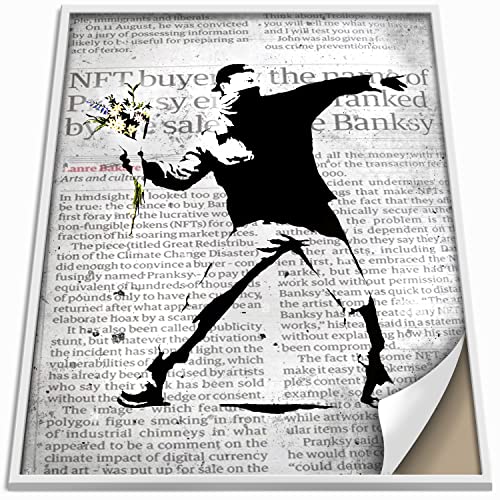 Boikal Collection Banksy Bilder ohne Rahmen Wandbilder XXL Poster Set - Flower Thrower - 1-teilig, 30 x 40 cm - A3 von Boikal